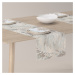 Dekoria Štóla na stôl, béžové a krémové palmové listy na bielom pozadí , 40 x 130 cm, Gardenia, 
