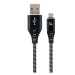 GEMBIRD CABLEXPERT USB 2.0 AM na MicroUSB (AM/BM), 2 m, opletený, čiernobiely, blister, PREMIUM 