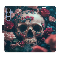 Flipové puzdro iSaprio - Skull in Roses 02 - Samsung Galaxy A25 5G