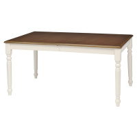 Estila Provensálsky rozkladací jedálenský stôl Felicita z dreva hnedo-bielej farby s vyrezávaným