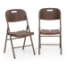 Blumfeldt Burgos Seat, skladacie stoličky, 2 ks, HDPE, oceľ, ratanový vzhľad, hnedá