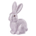 EASTER Veľkonočný trblietavý zajačik 22 cm - sv.fialová