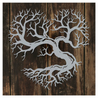 Drevený obraz stromu - Srdce života, Strieborná