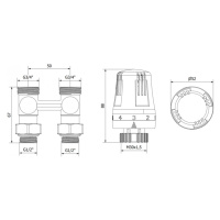 Mexen G01, termostatická sada DN50, priama 1/2