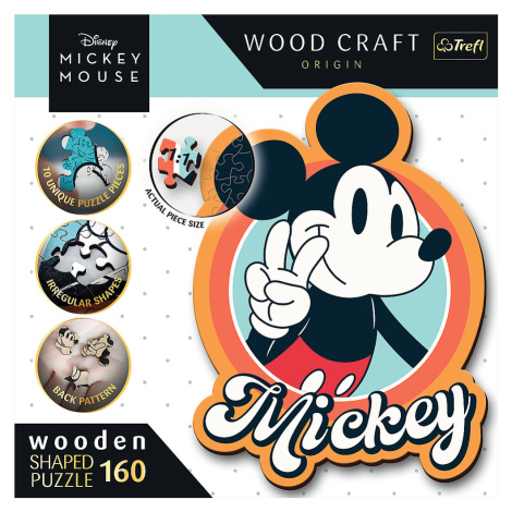 Trefl Drevené puzzle 160 dielikov - Retro Mickey Mouse / Disney Mickey Mouse and Friends