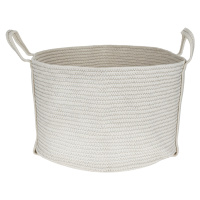 TEMPO-KONDELA GEOS, pletený kôš, biela/sivá, 50x30 cm