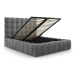 Sivá čalúnená dvojlôžková posteľ s úložným priestorom s roštom 160x200 cm Bali – Cosmopolitan De