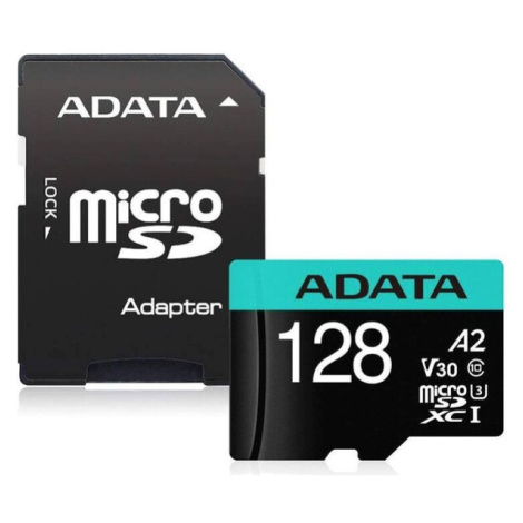 ADATA MicroSDXC karta 128GB Premier Pro UHS-I V30S (R: 100/W: 80 MB/s) + SD adaptér