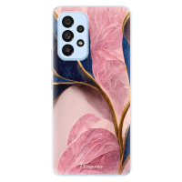 Odolné silikónové puzdro iSaprio - Pink Blue Leaves - Samsung Galaxy A53 5G