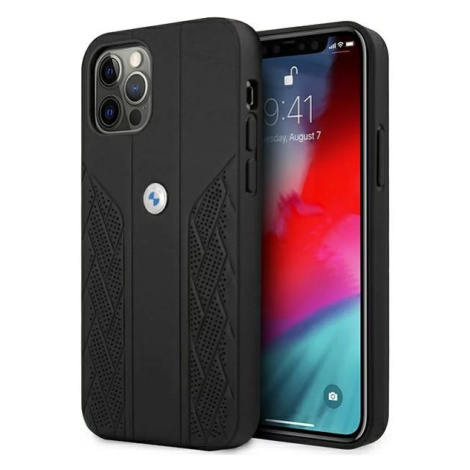 Kryt Case BMW BMHCP12LRSPPK iPhone 12 Pro Max 6,7" black hardcase Leather Curve Perforate (BMHCP