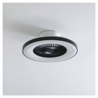 Lindby Smart LED stropný ventilátor Paavo, čierny, tichý,Tuya