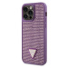 Guess Rhinestones Triangle Metal Logo Kryt pre iPhone 15 Pro Max Purple