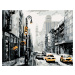 Maľovanie podľa čísel - ULICA V NEW YORKU A TAXÍKY Rámovanie: vypnuté plátno na rám, Rozmer: 80x