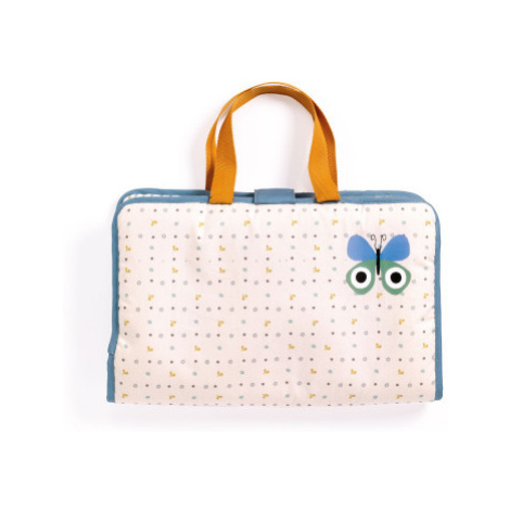 Pomea - prebaľovacia taška pre bábiky - modrá s motýľom DJECO