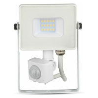 Reflektor LED so senzorom PRO 10W, 6400K, 800lm, biely, VT-10-S (V-TAC)