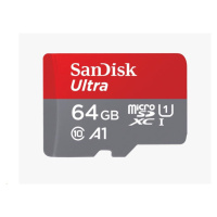 SanDisk MicroSDXC karta 64 GB Ultra (140 MB/s, A1 Class 10 UHS-I) + adaptér