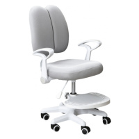 Rastúca stolička s podnožou a trakmi anais - sivá/biela