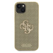 Guess PU Perforated 4G Glitter Metal Logo Zadný Kryt pre iPhone 13 Gold