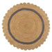 Kusový koberec Grace Jute Natural/Grey kruh Rozmery kobercov: 160x160 (priemer) kruh