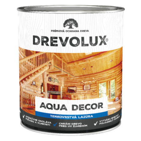 DREVOLUX AQUA DECOR - Tenkovrstvá vodou riediteľná lazúra 0226 - červený smrek 2,5 L CHEMOLAK