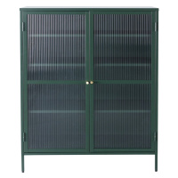 Dekoria Zelená vitrína Xappa, 111 x 40,5 x 140,5 cm