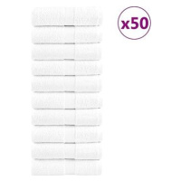 Shumee Premium na ruky 50 ks biele 30 × 30 cm 600 g/m2 100 % bavlna