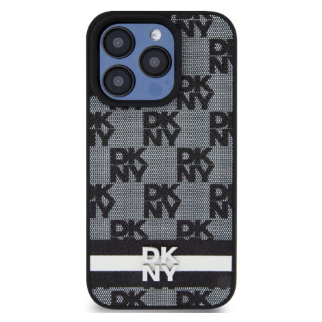 DKNY PU Leather Checkered Pattern and Stripe Apple iPhone 13 Pro DKHCP13LPCPTSSK Black