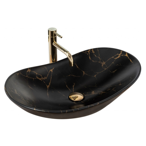 REA - Umývadlo na dosku Royal 60 Black Marble Mat REA-U7478