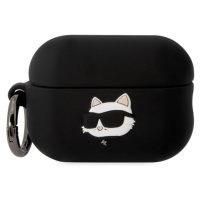 Karl Lagerfeld 3D Logo NFT Choupette Head Silikónové Puzdro pre Airpods Pro 2 Black