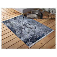 DY Tmavomodrý luxusný protišmykový koberec Atik Rozmer: 80x150 cm