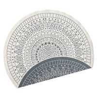 Kusový koberec Twin-Wendeteppiche 103143 creme grau Rozmery kobercov: 240x240 (priemer) kruh