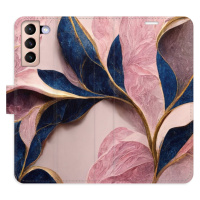 Flipové puzdro iSaprio - Pink Leaves - Samsung Galaxy S21