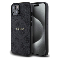 Guess PU Leather 4G Colored Ring MagSafe Zadný Kryt pre iPhone 14 Black