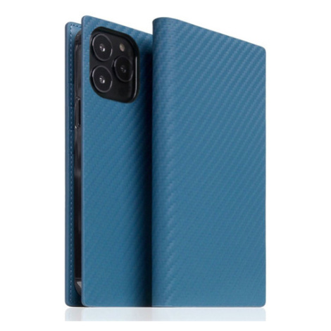 SLG Design puzdro D+ Italian Carbon Leather Diary pre iPhone 14 Pro Max - Blue