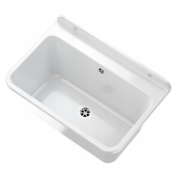 Sink Quality Universe, univerzálna plastová výlevka 61x41x30 cm + sifón, 1-komorová, biela, SKQ-