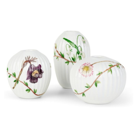 Súprava 3 miniatúrnych porcelánových váz Kähler Design Hammershøi Spring