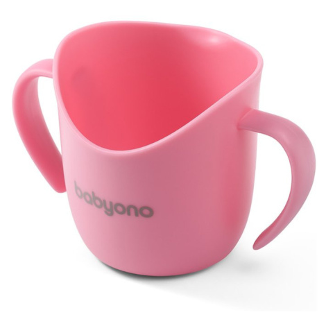 BABYONO Hrnček ergonomický s uškami 120 ml ružový 6m