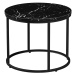 KONDELA Gagin okrúhly konferenčný stolík čierny mramor / čierna