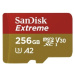 SanDisk micro SDXC karta 256GB Extreme (190 MB/s Class 10, UHS-I U3 V30) + adaptér