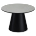 Konferenčný stolík vo svetlosivej a čiernej farbe s doskou v dekore mramoru ø 60 cm Tango – Furn