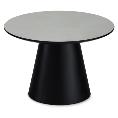 Konferenčný stolík vo svetlosivej a čiernej farbe s doskou v dekore mramoru ø 60 cm Tango – Furn Furnhouse