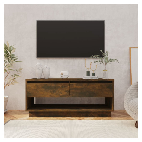 vidaXL TV skrinka tmavý dub 102x41x44 cm drevotrieska