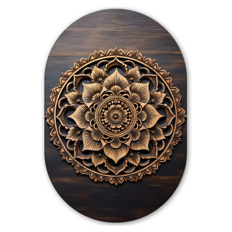 MuchoWow OBRAZ NA STENU Mandala - drevo - kvety - hnedá 40x60 cm