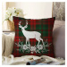 Vianočná žinylková obliečka na vankúš Minimalist Cushion Covers Tartan Merry Christmas, 55 x 55 