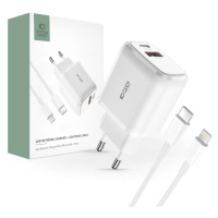 Nabíjačka TECH-PROTECT C20W 2-PORT NETWORK CHARGER PD20W/QC3.0 + LIGHTNING CABLE WHITE (94907139