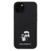 Karl Lagerfeld Pu Saffiano Card Slot Metal Karl and Choupette Zadný Kryt pre iPhone 15 Black