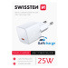 Sieťový adaptér mini Swissten GaN USB-C 25W biely