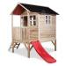Domček cédrový na pilieroch Loft 300 Natural Exit Toys s vodeodolnou strechou a šmykľavkou príro