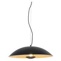 Vintage závesná lampa čierna so zlatom 60 cm - Emilienne Novo