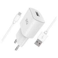 Nabíjačka XQISIT NP Travel Charger Single USB-A 2.4A w. USB- white (50853)